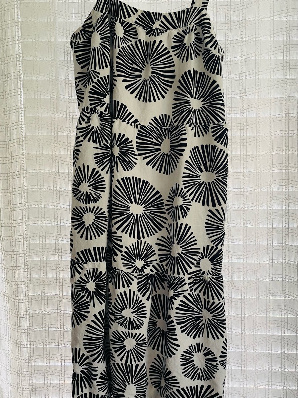 LOFT Black and White Floral Burst Maxi Dress